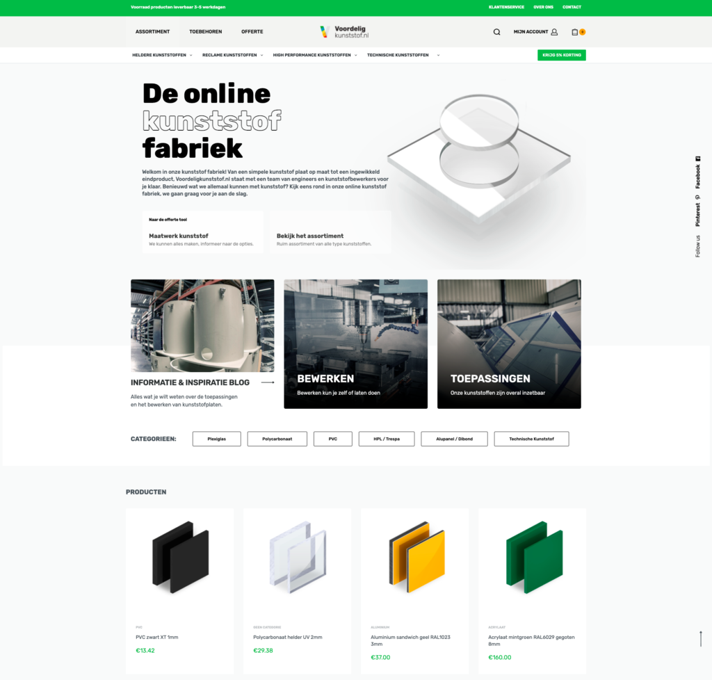 Nieuwe webshop voordeligkunststof