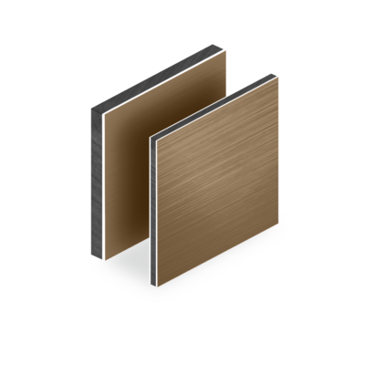 Aluminium sandwich brons brushed 3mm