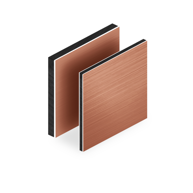 Aluminium sandwich koper brushed 3mm