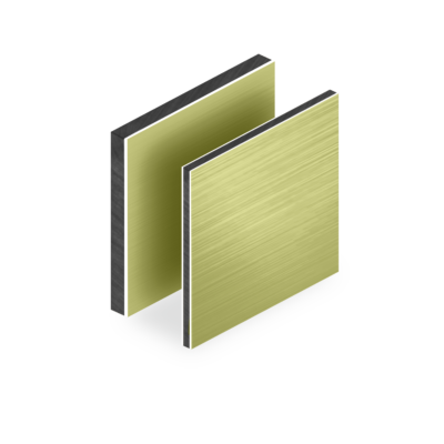 Aluminium sandwich goud brushed 3mm