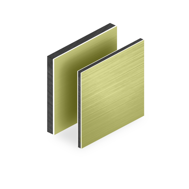 Aluminium sandwich goud brushed 3mm